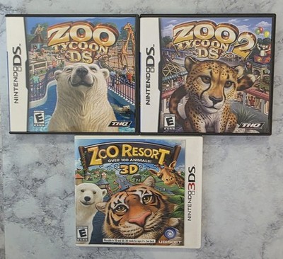 Zoo Tycoon 1, 2, & Resort 3D Bundle (Nintendo DS, 3DS) Lot of 3 - Tested