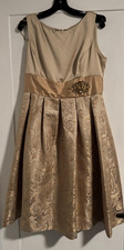 Eliza J Fit-n-Flare Gold Thread Dress with Rhinestones 12