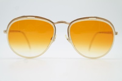 Vintage Sonnenbrille Serge Kirchhofer 113 Gold Beige Oval sunglasses Brille