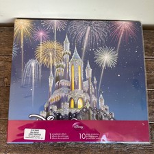 New Disney Magic Kingdom Castle Fireworks Embosssed Scrapbook Album Glitter