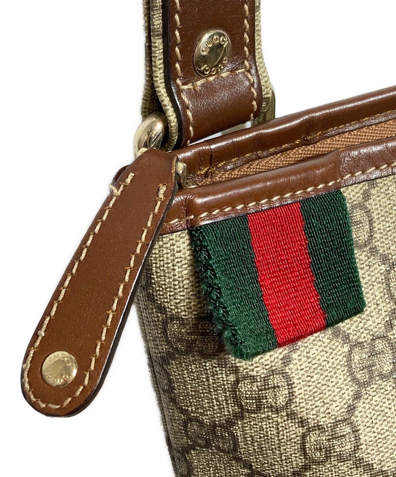 GUCCI GG Supreme Shoulder Bag Beige Canvas Leather Italy Model 246413 SN2596 thumbnail 6