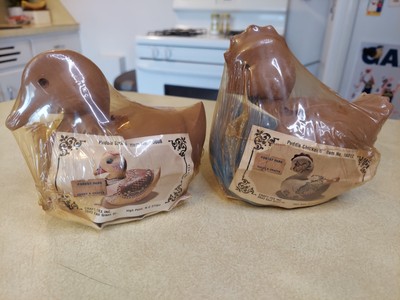 Vintage Craft-Tex 6'' Duck Decoy Lot of 2 Puddle Duck Puddle Chicken 