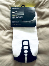NIKE Dri-FIT Elite Versatility Crew Socks Medium (White/Blue)