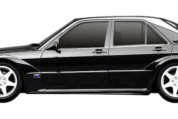For Mercedes-Benz 190E 90-93 Side Skirt Rocker Panels Evo 2 Style Fiberglass Foto 3 de 4