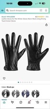 Mens Leather Winter Gloves size m