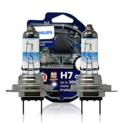 Philips H7 RacingVision GT200 Headlight Halogen Bulbs | 12972RGTS2 | Pack of 2