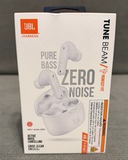 JBL Tune Beam True Wireless Bluetooth Noise-Cancelling Earbuds - White