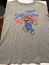 Super Mario Bros 85 Grey Graphic T-Shirt Retro Nintendo Gaming Tee Size XL