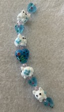 New 6 Strand Pigs Hearts LampWork Glass Focal Beads 12-20mm/Animal Beads