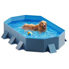 Dog Pool for Large Dogs, Foldable Hard Plastic, 71 x 39 x 12 in