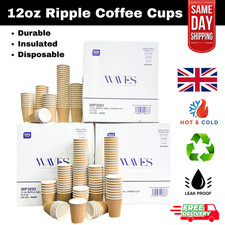12oz Brown Ripple Wall Coffee Cups Insulated Takeaway Cups Lid Option