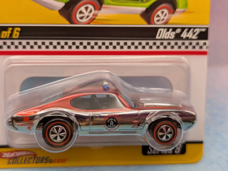 2009 RLC Hot Wheels Neo-Classics 442 OLDS∞red/chrome;redline∞Security∞#6426 - Image 3 of 4