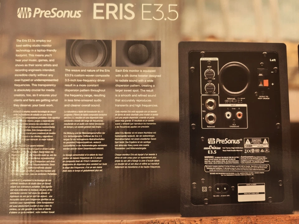 PreSonus Eris E3.5 Studio Monitor Speakers Pair - Image 3 of 3
