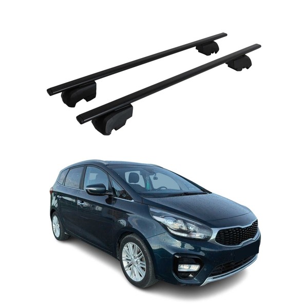 DachträGer GrundträGer FüR Kia Carens 2013-2021 75Kg Stahl Schwarz 2 Tlg-image