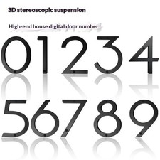 House Number Floating 6 Inch Black Handcrafted Modern Door With Screws HY2