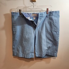 J Crew Mens Shorts Size 34 Chino Flat Front Light Blue 9" Inseam Casual