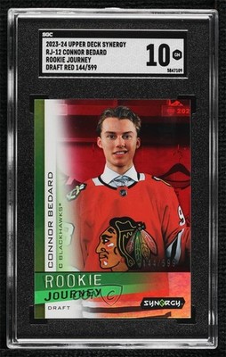 2023 Upper Deck Synergy Rookie Journey Draft Red 144/599 Connor Bedard RC 0u20