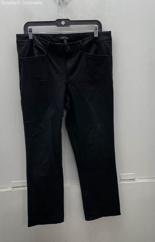 Banana Republic Womens Black Cotton Blend Flat Front Slacks Ankle Pants Size 10