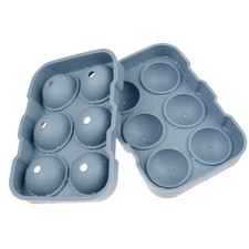 1 Large 6-Cube Ice Tray with Easy-Release Design Round Silicone Ice Cube Tray