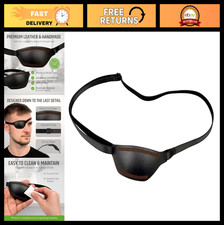 Adjustable Leather Eye Patch - Concave 3D Design for Adults, Comfortable Fit