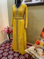 Islamic Dubai Long Moroccan Hand Work Farasha Dress Kaftan Gown Abaya Stylish