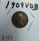 1909 VDB Lincoln Cent / Good to Very Good G VG / Low Shipping