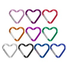 light weight Heart Shape Keychain Clip Heavy Duty Carabiner Spring Snap Hook