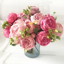 Pfingstrosen Kunstblumenstrauß Rosa 30 cm 5 Köpfe Blume Hochzeit Dekoration