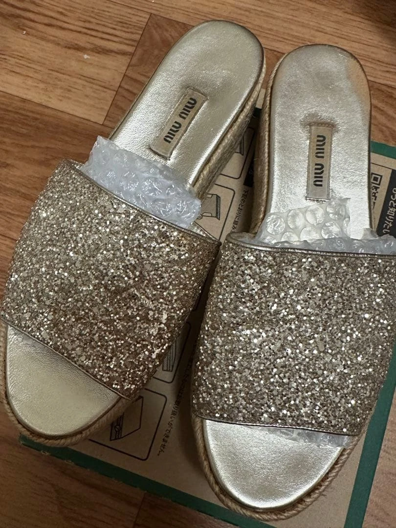 Miu Miu Sandals and Flip Flops Gold for sale | eBay