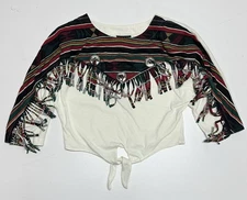 Vintage Impact Western Shirt Fringe Southwest Aztec Size M