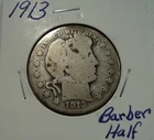 1913 Silver Barber Half Dollar