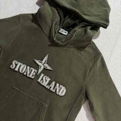 Stone Island Junior - Vintage Hoodie - Militärgrün - 6 Jahre