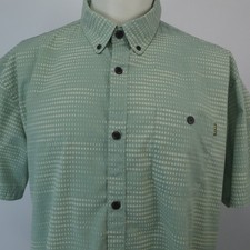 Howler Brothers Shirt Men's XL Teal Geometric Western Short Sleeve Button Down