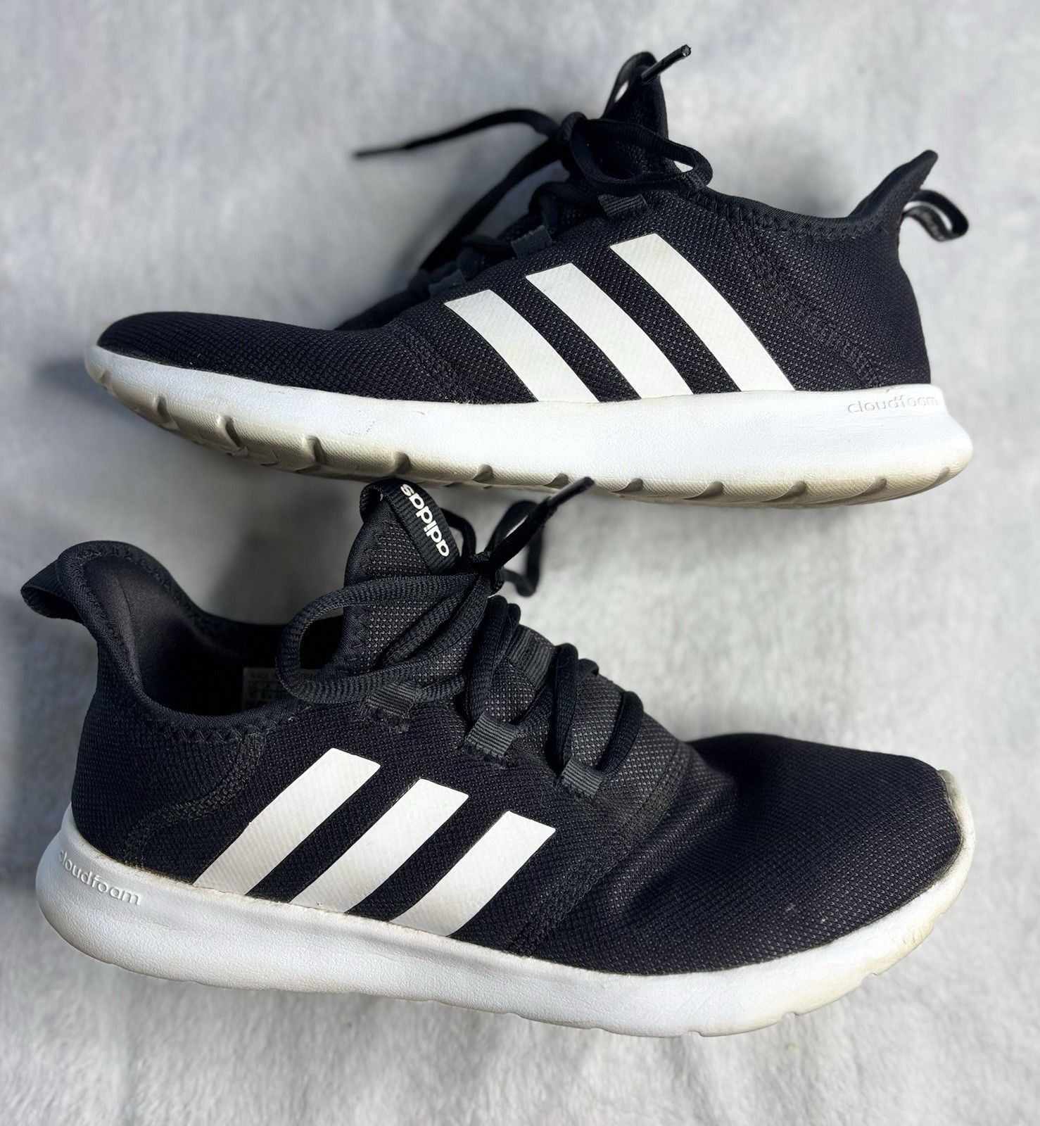 Black And White Adidas Tennis Shoes Cloud Foam Size 10 Women’s