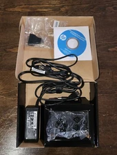 HP  3001PR USB 3 Port Replicator F3S42AA with HP 18.5V PSU USB to micro 