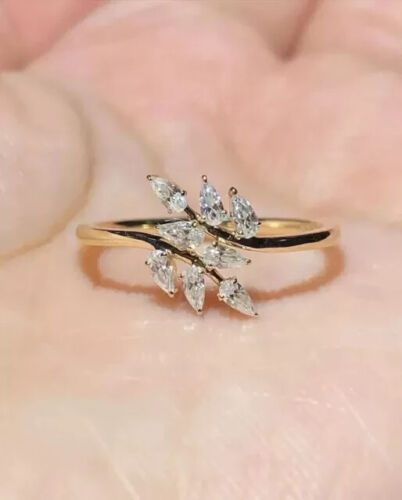 2Ct Pear Simulated White Diamond Engagement Ring 14k Yellow Gold Plated