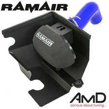 Kit de inducción RAMAIR MK7 Golf R filtro de aire con escudo térmico y manguera de admisión azul