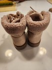 Excellent Toddler Girl Faux Suede Laced Up Sherpa-Cuff boots, Pink, size 11  — photo 2