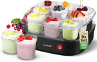 NC 9 Cup Automatic Yogurt Maker Inc 9-5oz Reusable Cups Lids & Yogurt Rack Black
