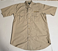 Cabela's Employee Tan Adult Med. Tall Button Up 2 Pocket Short Sleeve Work Shirt