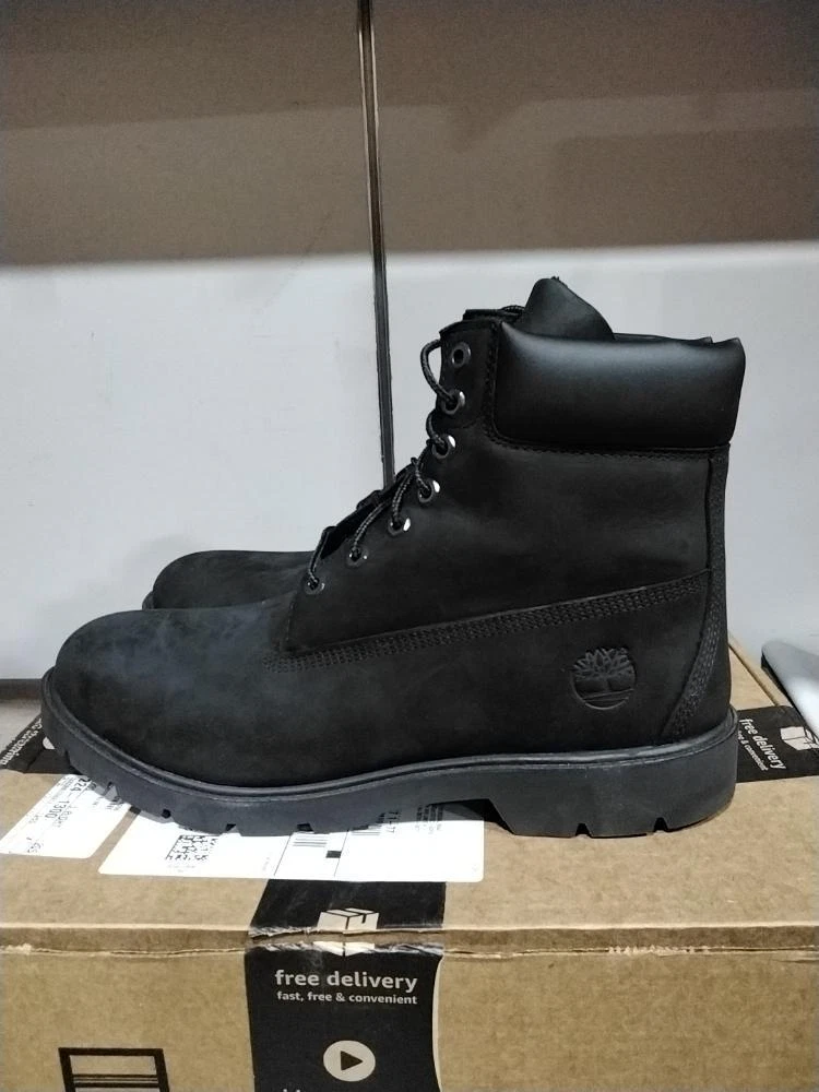 Black timberland top boots size 12