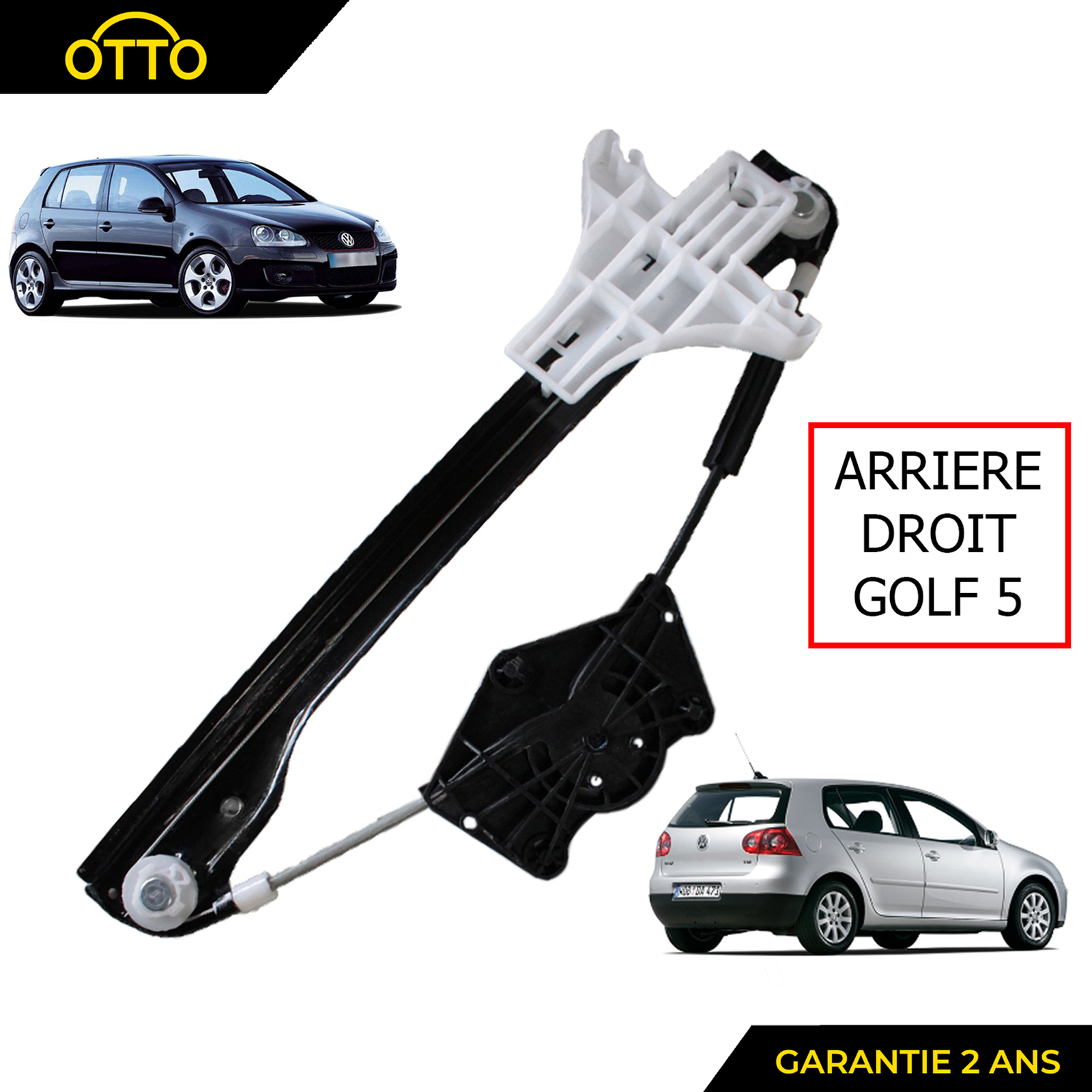 Mécanisme lève-vitre arrière droit Golf 5 berline 1K4839462A système électrique vitre
