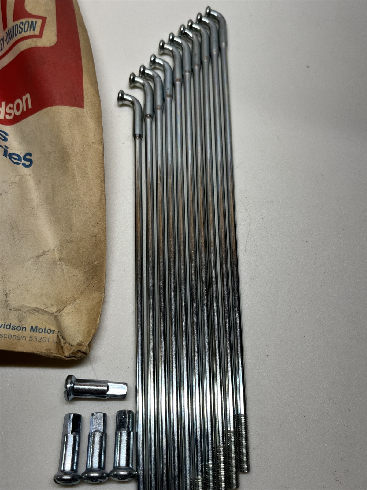 10 pack Harley Davidson Wheel Spokes & Nipples OEM 43057-80 AMF Robison HD