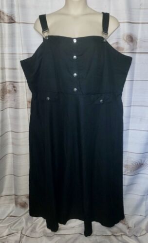 NWT Hot Topic 5 5x Black Midi Skirtall Overall Dress Plus Size Goth Vamp - Picture 3 of 21