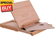 Solid Solana Adjustable Wood Art Easel: Portable Beechwood Tabletop Easel with S