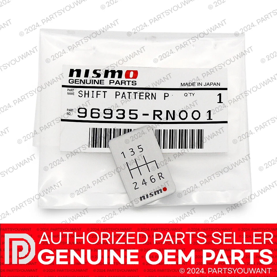 Emblema JDM con patrón de cambio de 6 velocidades Nissan Datsun NISMO genuino 96935-RN001 Foto 2 de 3