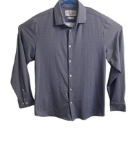 Mizzen Main Shirt Mens X-Large Blue Check Trim Fit Spinnaker Collection USA Made