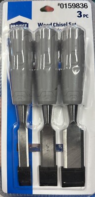 Project Source ~ 3-Piece Wood Chisel Set ~ 1/2  3/4  & 1  ~ #0159836 New