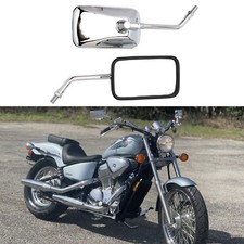 Chrome Rectangle Motorcycle Mirrors For Honda Shadow Spirit 500 750 1100 VLX600