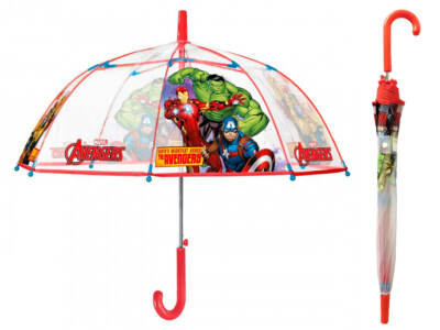 PERLETTI Transparent Kuppel-Schirm Stockschirm Regenschirm,  MARVEL AVENGERS